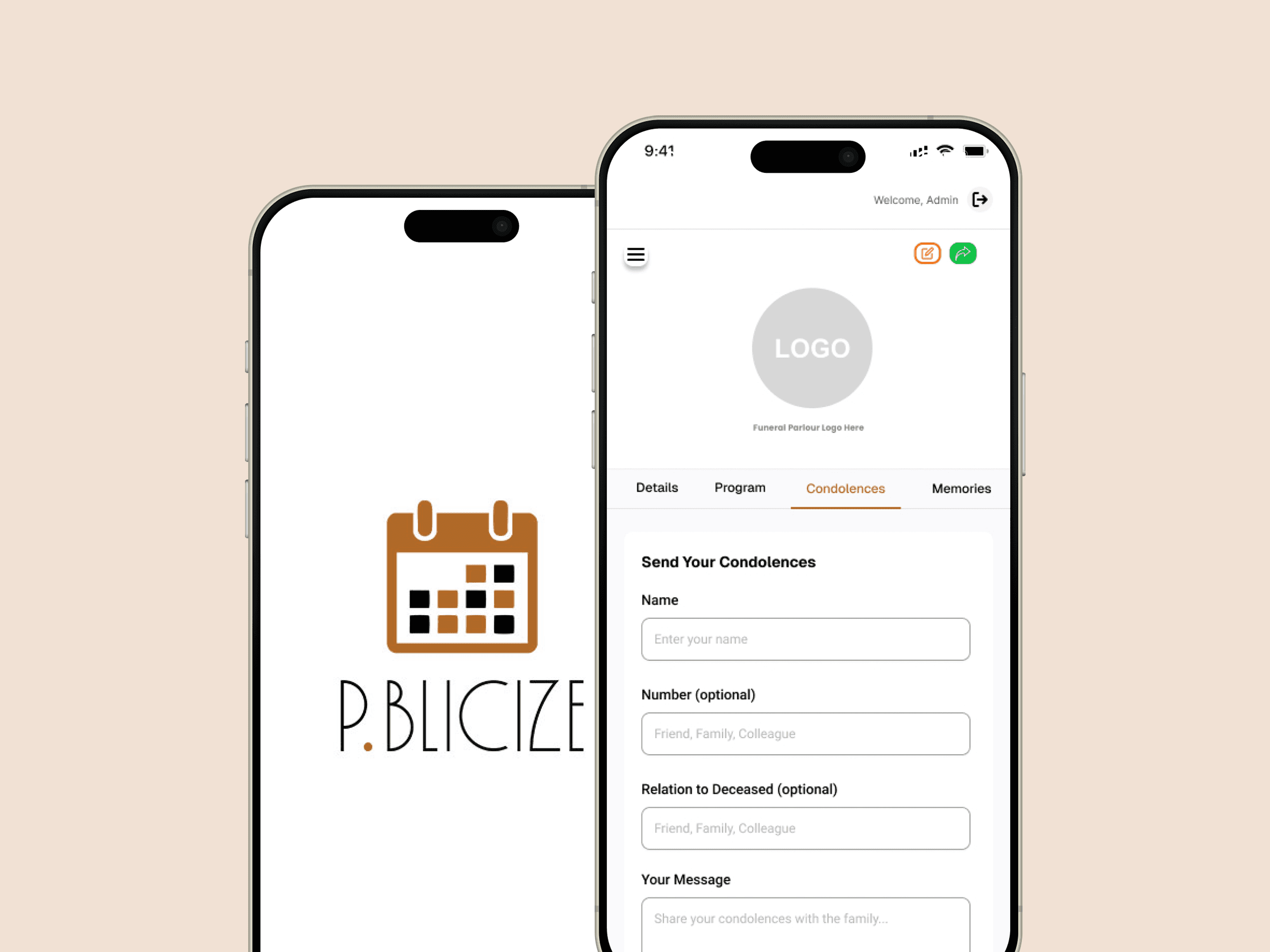 Event details and decoration